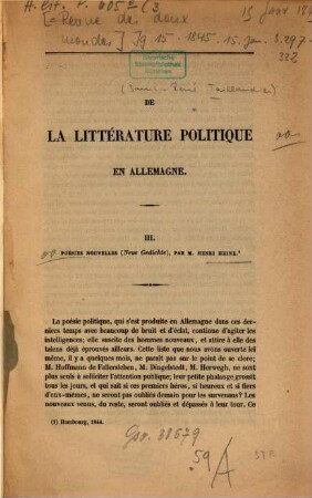 De la littérature politique en Allemague : [Kopft.], 3