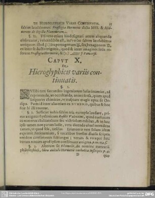 Caput X. De Hieroglyphicis variis continuatis