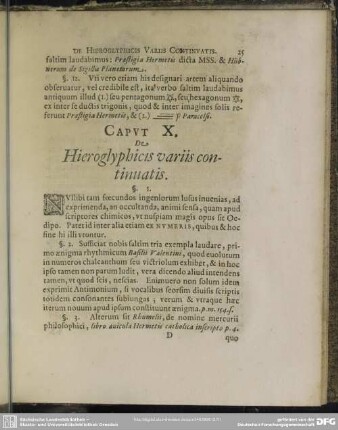 Caput X. De Hieroglyphicis variis continuatis