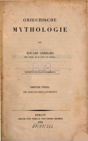 Griechische Mythologie. 1, Die griechischen Gottheiten