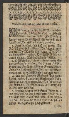 Melodey: Nun freut euch lieben Christen Gemein