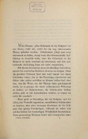 Das Geheimnis in der Religion : Vortrag gehalten am 11. Febr. 1896