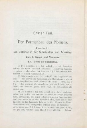 Abschnitt I. Die Deklination der Substantiva und Adjektiva.