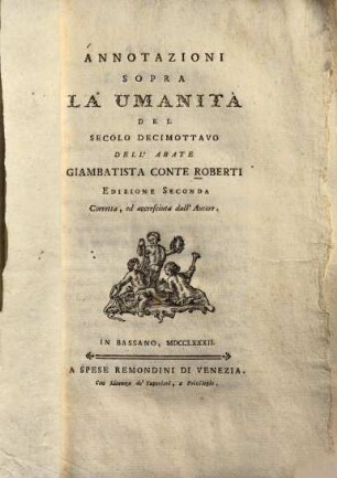 Annotazioni sopra la umanita del secolo decimottavo