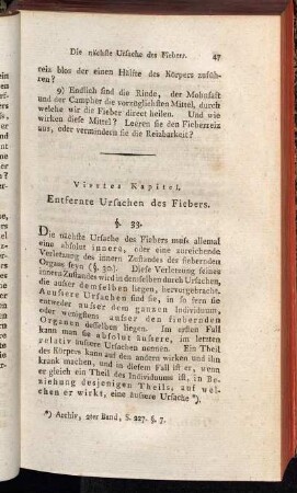 Viertes Kapitel. Entfernte Ursachen des Fiebers.