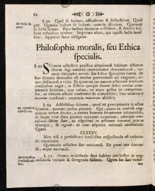 80-87, Philosophia moralis, seu Ethica specialis.
