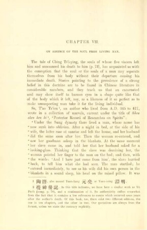 Chapter VII. On absence of the soul from living man