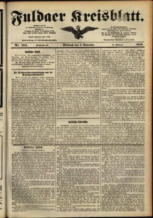 Ausgabe vom Mittwoch, den 03. November 1909.