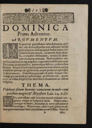 Dominica Prima Adventus.