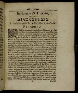 ΔΙΑΣΚΣΕΠΣΙΣ Articulorum fidei secundum ... Prooemium