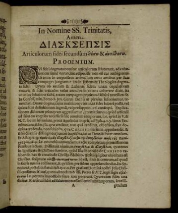 ΔΙΑΣΚΣΕΠΣΙΣ Articulorum fidei secundum ... Prooemium