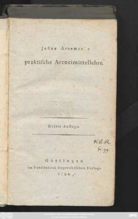 Justus Arneman's praktische Arzneimittellehre