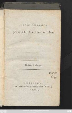 Justus Arneman's praktische Arzneimittellehre