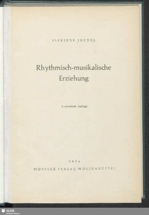 Rhythmisch-musikalische Erziehung