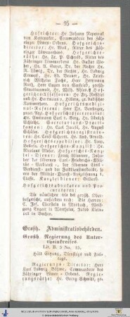 Großherzogliche Administrationsbehörden.