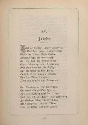 XV. Friede.