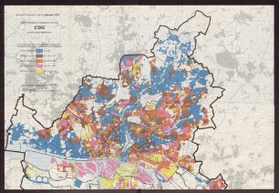 Bundestagswahl vom 3.Oktober 1976 - Zweitstimmen in Hamburg für die CDU in den Wahlbezirken