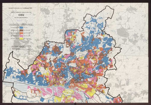 Bundestagswahl vom 3.Oktober 1976 - Zweitstimmen in Hamburg für die CDU in den Wahlbezirken