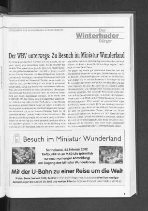 Der WBV unterwegs: Zu Besuch im Miniatur Wunderland