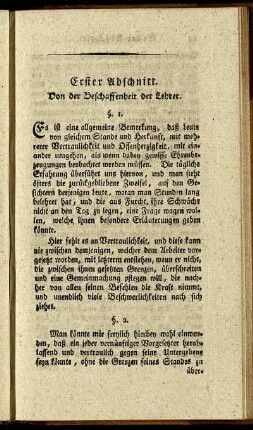 Erster Abschnitt. Von der Beschaffenheit der Lehrer.