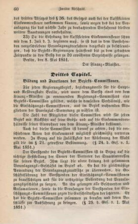 Drittes Capitel. Bildung und Functionen der Bezirks-Commissionen.