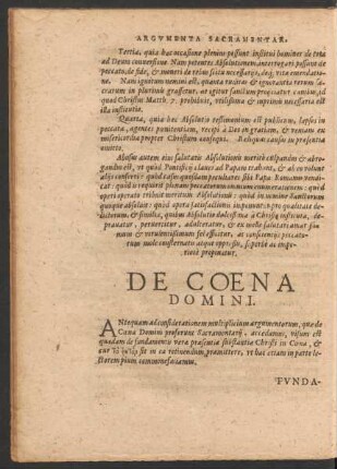 De Coena Domini.