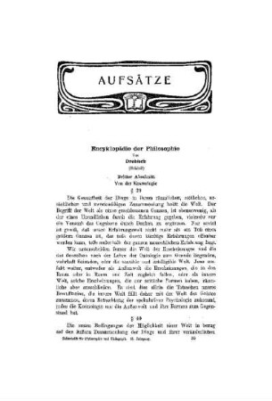 Encyklopädie der Philosophie : (Schluß)