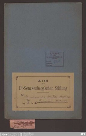 Pfründner-Stiftung (Vermächtnis Roth)