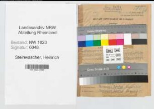 Entnazifizierung Heinrich Steinwascher , geb. 30.11.1909 (Lokfuehrer)