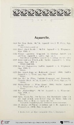 Aquarelle (Nr. 1454-1473)