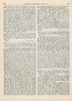 327-328 [Rezension] Streeter, Burnett Hillman, The primitive Church