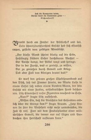 Laß die Trompeten laden, durchs Land die Trommeln gehn - - Eichendorff