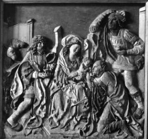 Gotischer Schnitzaltar — Geburt Christi und Anbetung der Könige