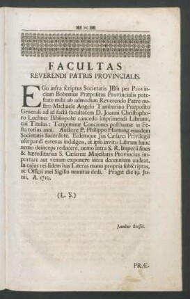 Facultas Reverendi Patris Provincialis