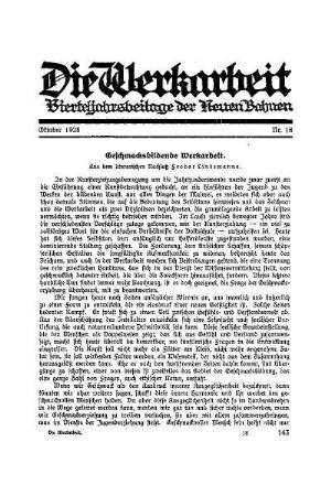 Geschmacksbildende Werkarbeit