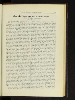 Über die Haare der Anthrenus-Larven. (Fortsetzung.)