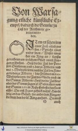 Von Warsagung etliche künstliche Exempel