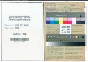Entnazifizierung Fritz Becker , geb. 18.02.1915 (Kaufmaennischer Angestellter)
