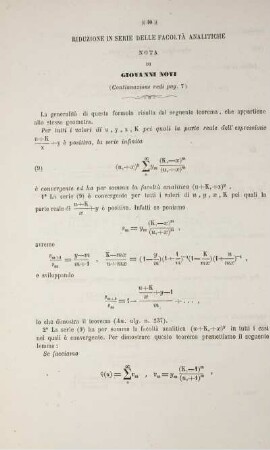 Riduzione in serie della facoltà analitiche.