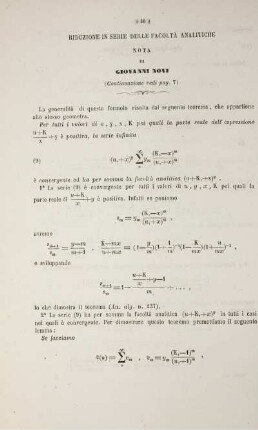 Riduzione in serie della facoltà analitiche.