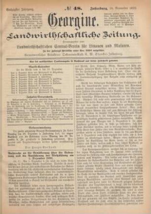 Sechzigster Jahrgang. No. 48. Insterburg, 24. November 1892.