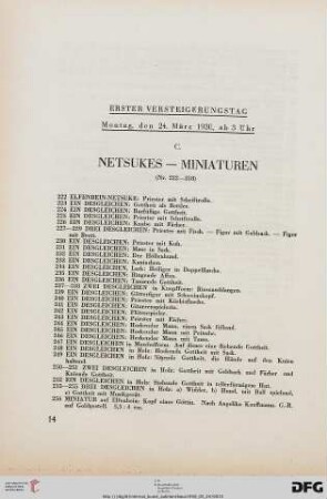 C. Netsukes – Miniaturen (Nr. 222-318)