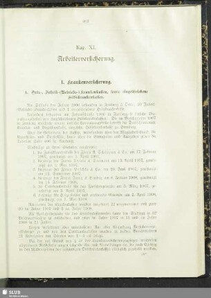 Kap. XI. Arbeiterversicherung