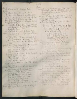 Sommerhalbjahr 1671. Rektorat Johann Andreas Frommann