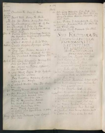 Sommerhalbjahr 1671. Rektorat Johann Andreas Frommann