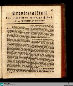 Provinzialblatt der badischen Pfalzgrafschaft