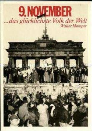 Postkarte zur Öffnung der Berliner Mauer