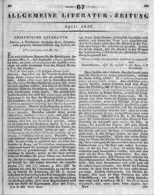 Sophoclis Aiax. Bearb. v. C. A. Lobeck. Leipzig: Weidmann 1835 (Fortsetzung von Nr. 66)