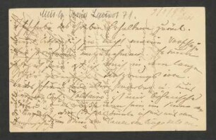 Postkarte an Marie von Bülow : 09.08.1896