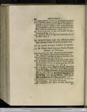 XI. [i.e. IX] Scriptores Qui De Specialibus Materiis Iuris Publici Egerunt